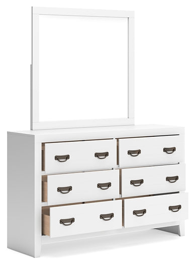 Binterglen California King Panel Bed with Mirrored Dresser and Chest