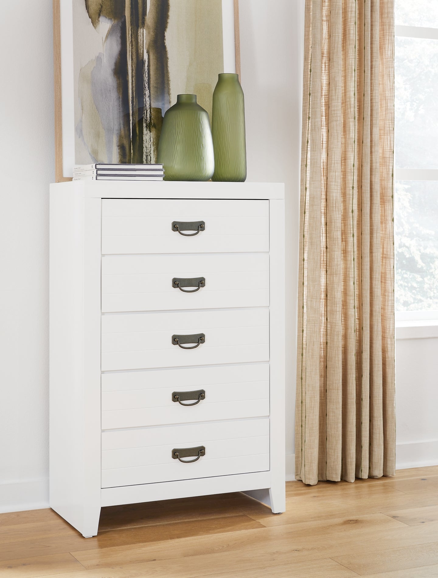 Binterglen California King Panel Bed with Mirrored Dresser, Chest and Nightstand