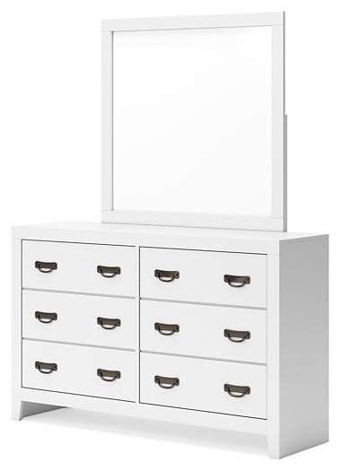 Binterglen California King Panel Bed with Mirrored Dresser and Chest