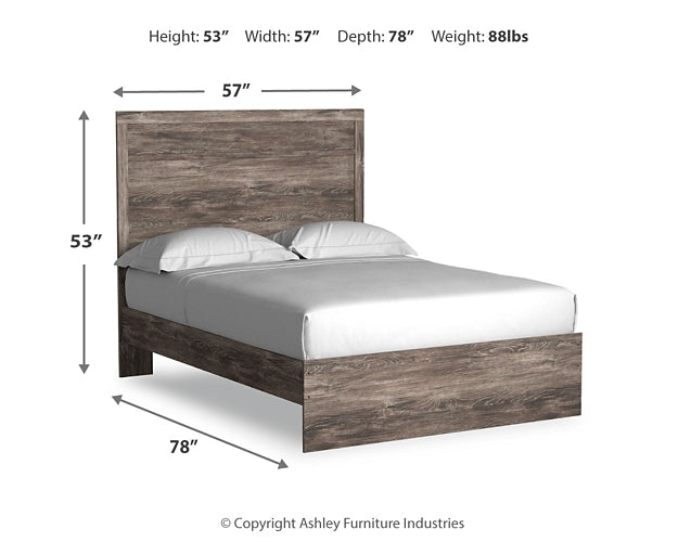 Ralinksi Full Panel Bed with Mirrored Dresser and Chest