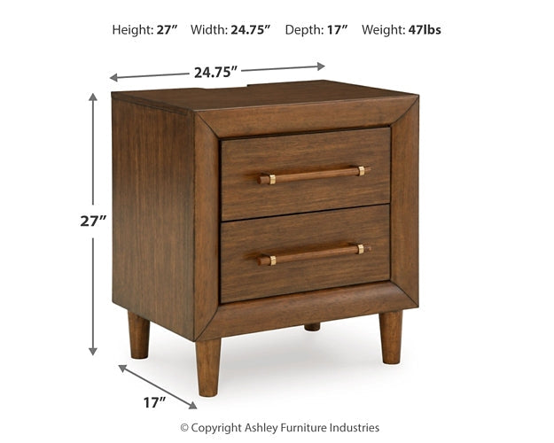 Lyncott California King Upholstered Bed with Mirrored Dresser, Chest and Nightstand