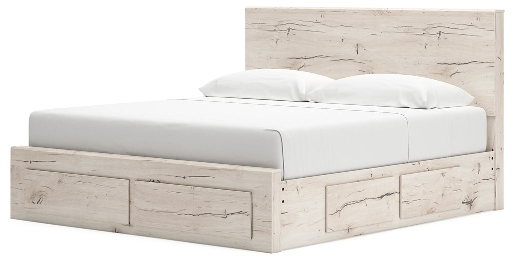 Lawroy King Panel Storage Bed with Mirrored Dresser