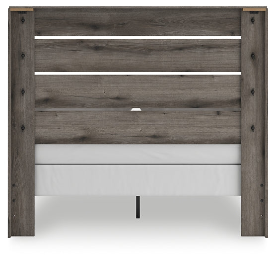 Graystorm Queen Panel Bed with Mirrored Dresser, Chest and Nightstand