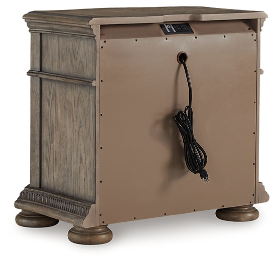 Ardenfield Queen Upholstered Sleigh Bed with Mirrored Dresser, Chest and Nightstand