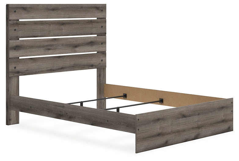 Graystorm Queen Panel Bed with Mirrored Dresser