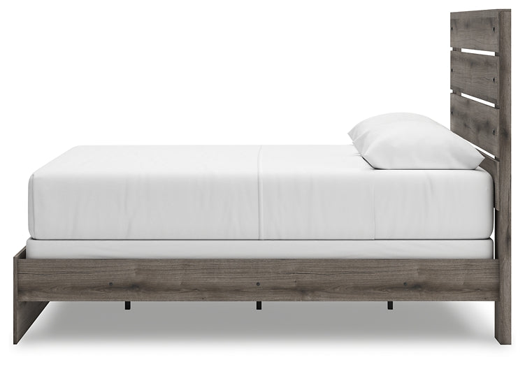 Graystorm Queen Panel Bed with Mirrored Dresser