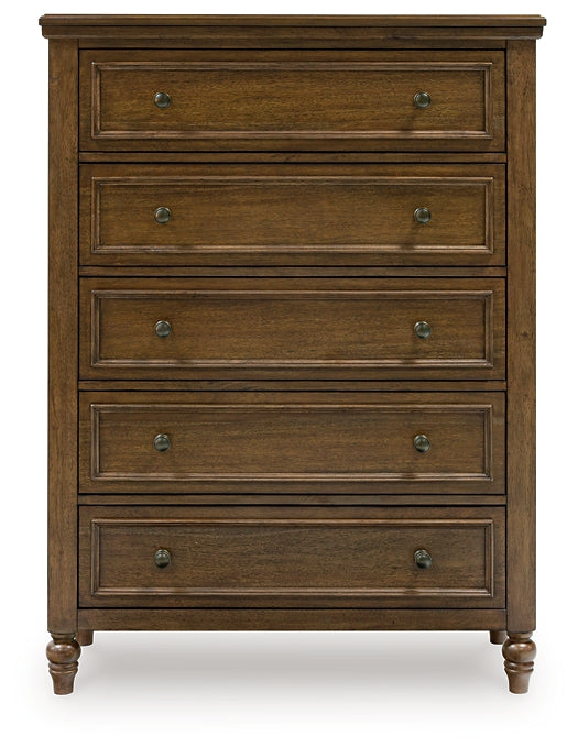Sturlayne California King Upholstered Panel Bed with Mirrored Dresser, Chest and Nightstand