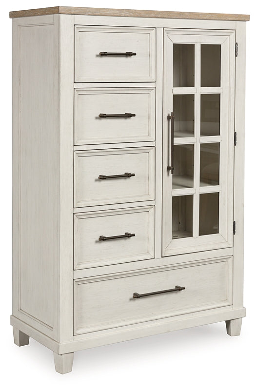 Shaybrock King Panel Bed with Mirrored Dresser and Chest