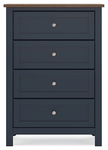 Landocken Queen Panel Headboard with Mirrored Dresser and Chest