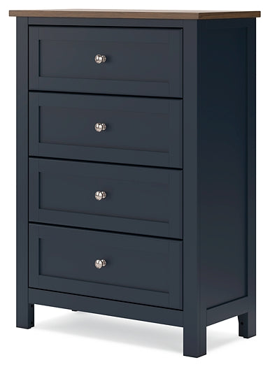 Landocken Queen Panel Headboard with Mirrored Dresser and Chest
