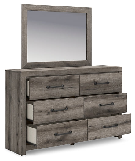Graystorm Twin Panel Bed with Mirrored Dresser, Chest and Nightstand