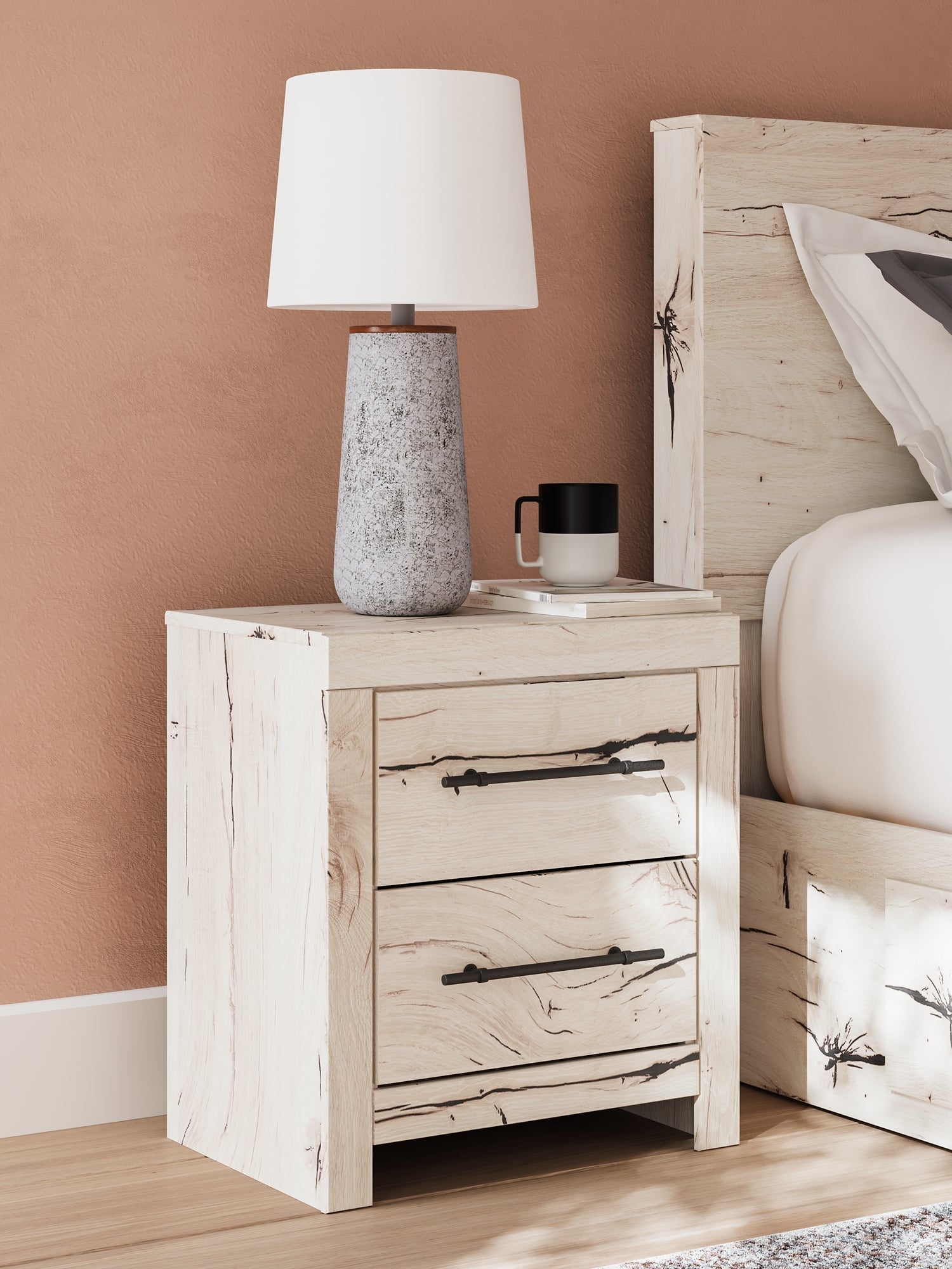 Lawroy Full Panel Headboard with Mirrored Dresser and Nightstand