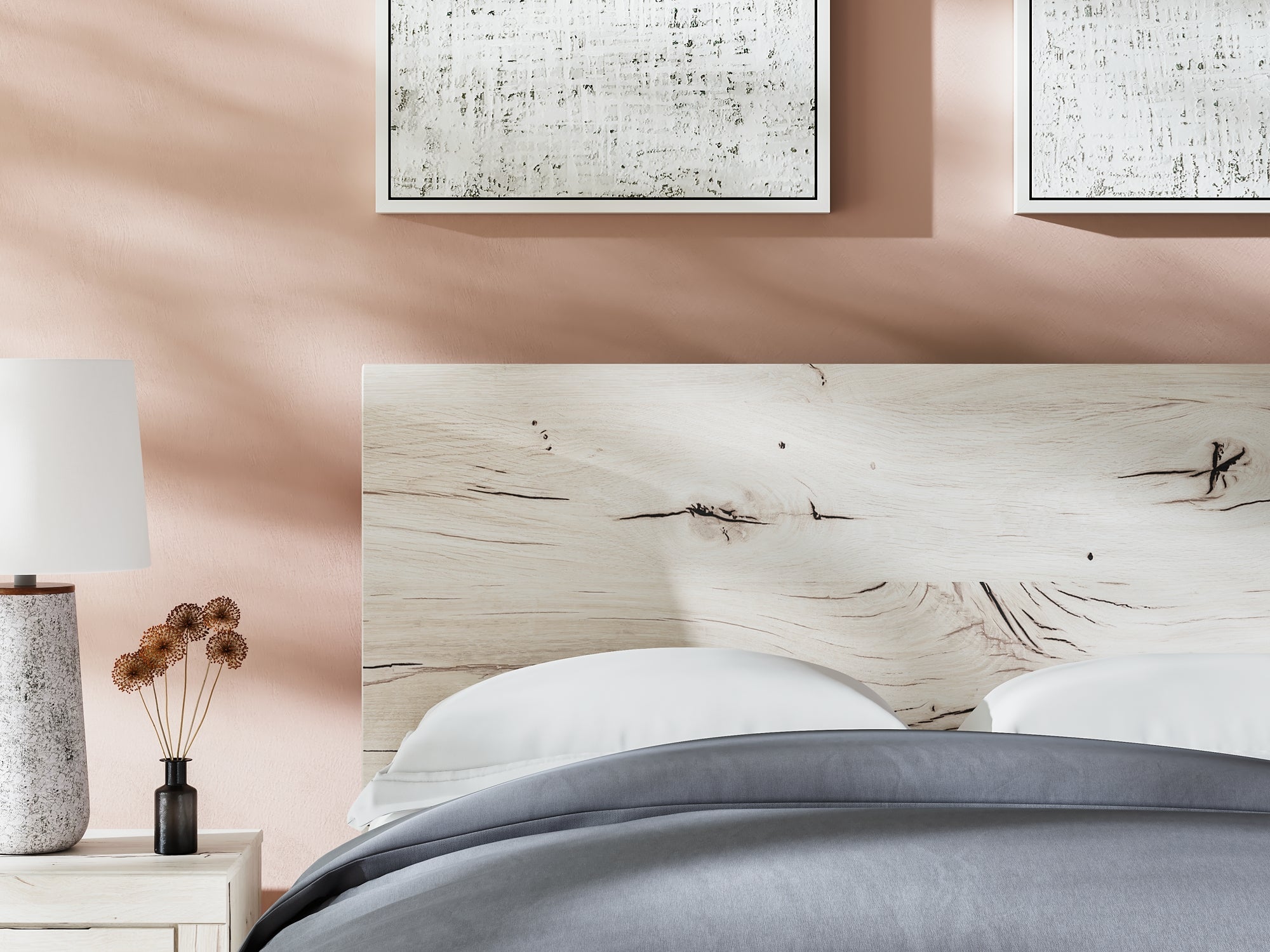 Lawroy Full Panel Headboard with Mirrored Dresser and Nightstand