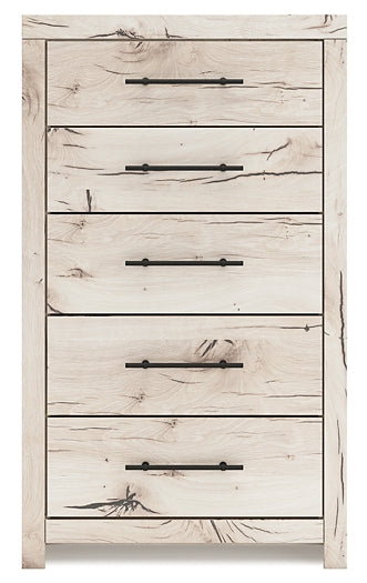 Lawroy Twin Panel Bed with Mirrored Dresser, Chest and Nightstand