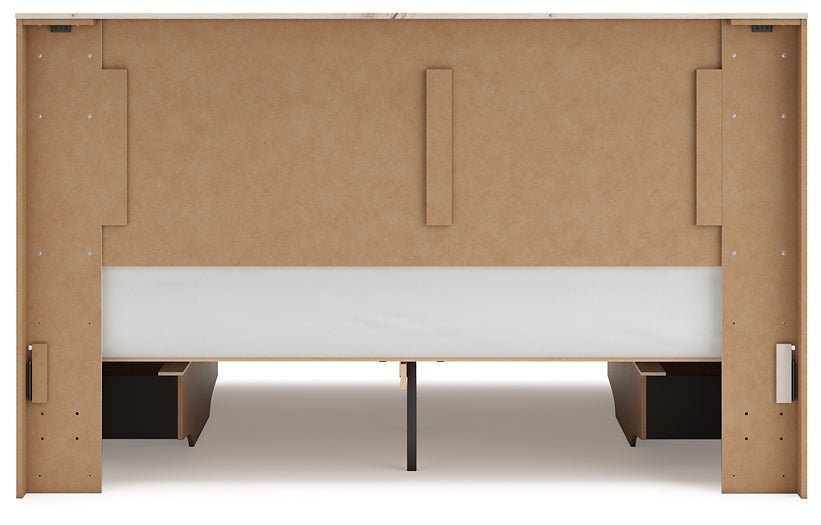 Lawroy King Panel Bed with Mirrored Dresser and Chest