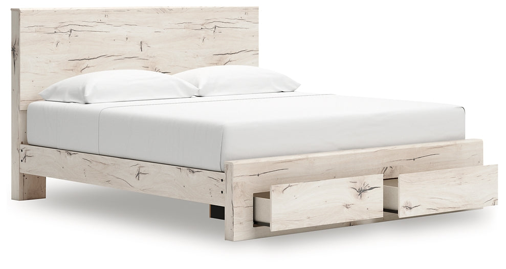 Lawroy King Panel Storage Bed with Mirrored Dresser and Chest