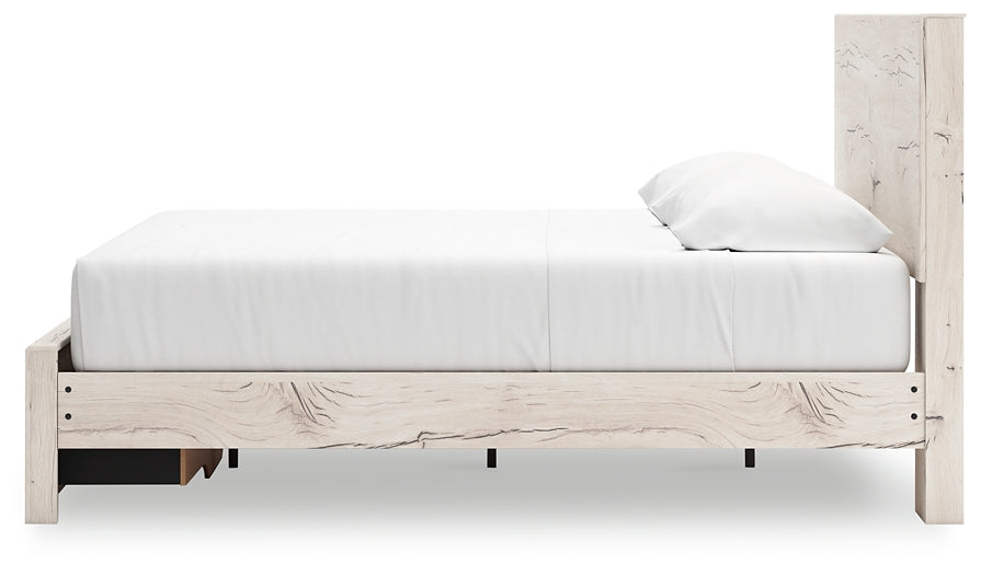 Lawroy King Panel Storage Bed with Mirrored Dresser and Chest