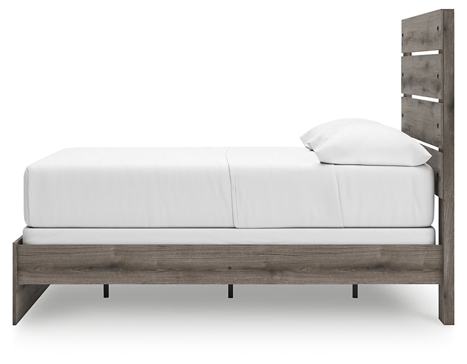 Graystorm Full Panel Bed with Mirrored Dresser and Chest