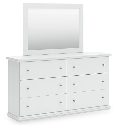 Bostwick Shoals King Panel Bed with Mirrored Dresser and Chest