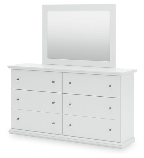 Bostwick Shoals King Panel Bed with Mirrored Dresser and Chest