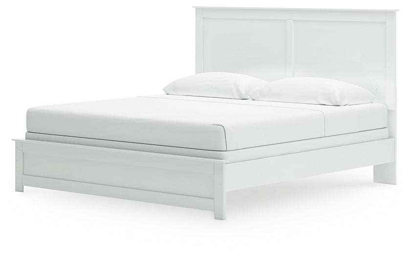 Bostwick Shoals King Panel Bed with Mirrored Dresser and Chest