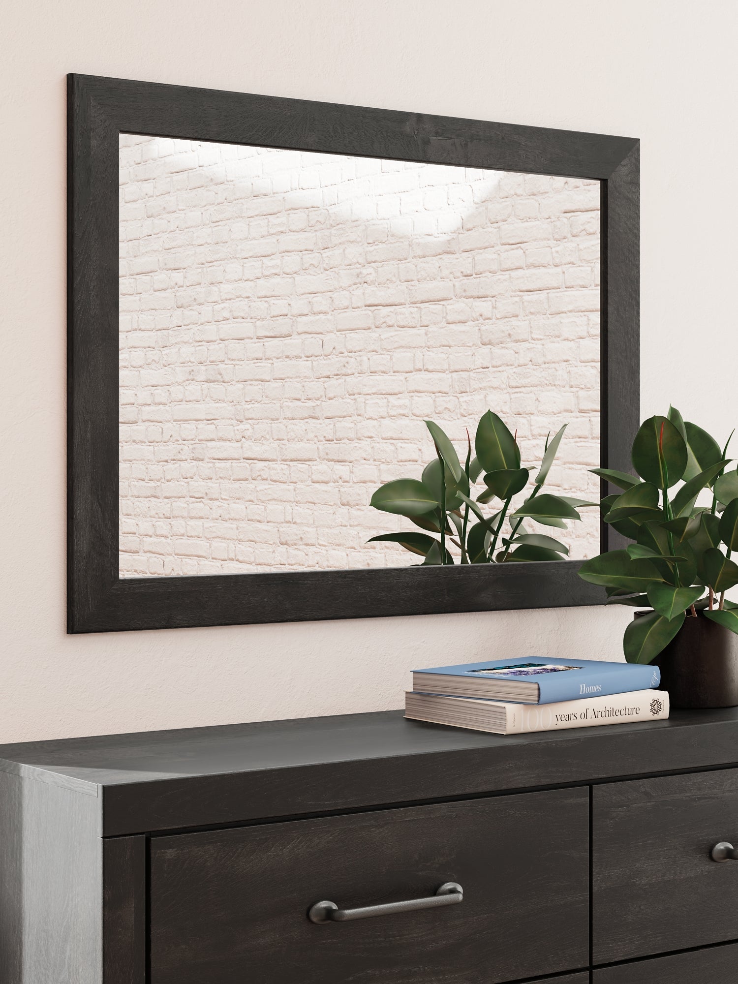 Hollivern Full Panel Bed with Storage with Mirrored Dresser