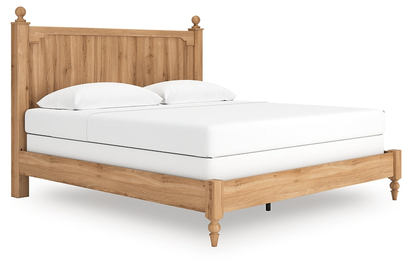 Aleaport King Panel Bed with Mirrored Dresser and Nightstand