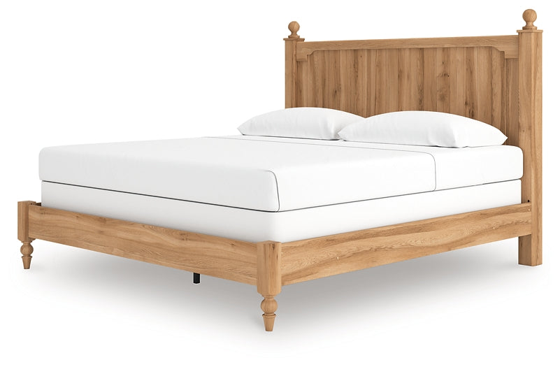 Aleaport King Panel Bed with Mirrored Dresser and Nightstand