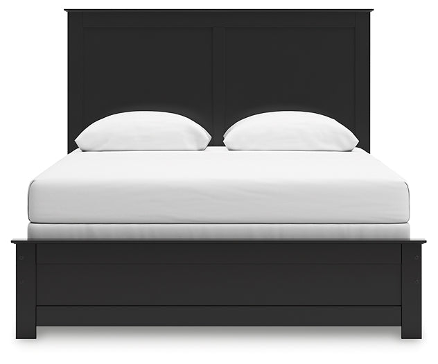 Maribel Queen Panel Bed with Mirrored Dresser and Chest