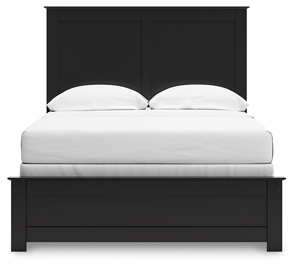 Maribel Full Panel Bed with Mirrored Dresser