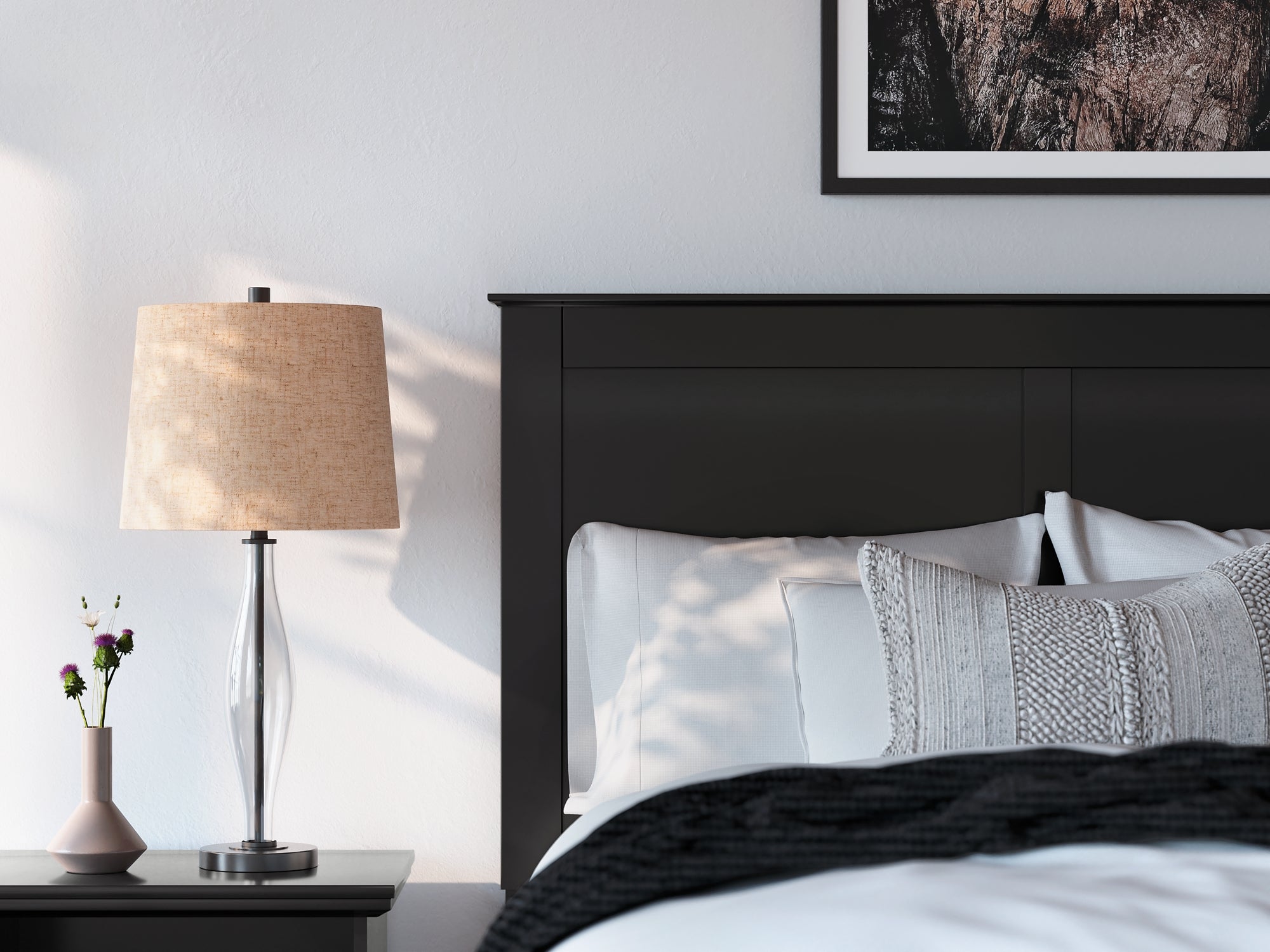 Maribel Full Panel Bed with Mirrored Dresser