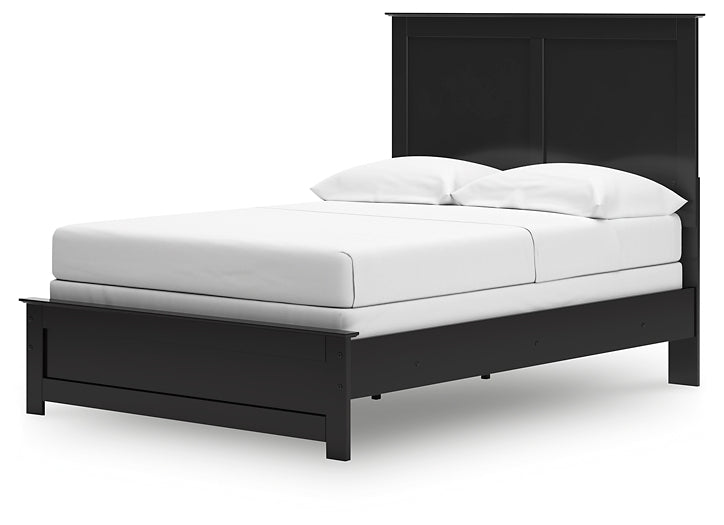 Maribel Full Panel Bed with Mirrored Dresser and Chest