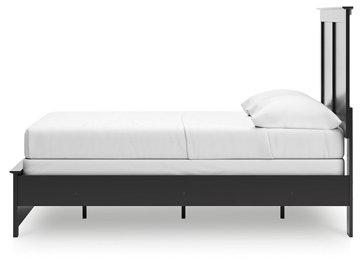 Maribel Full Panel Bed with Mirrored Dresser and Chest