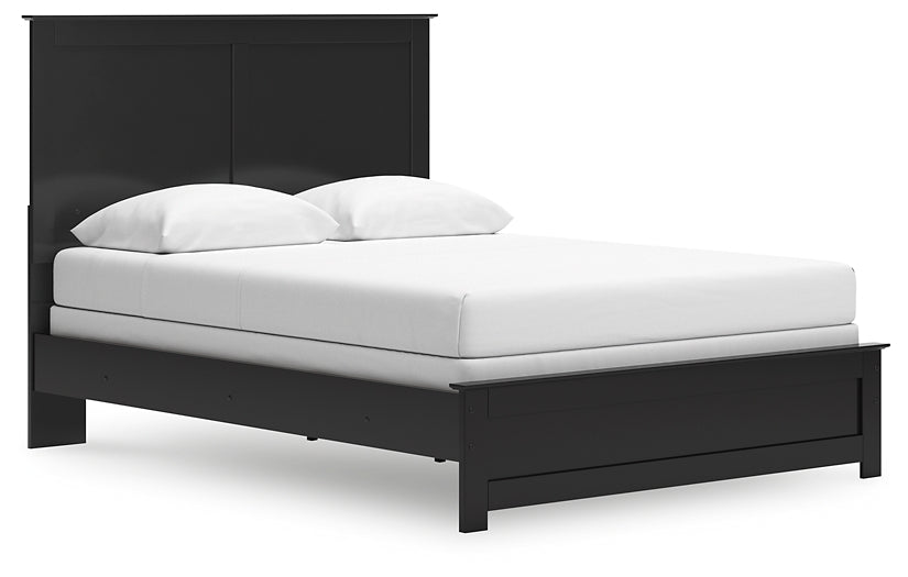 Maribel Queen Panel Bed with Mirrored Dresser