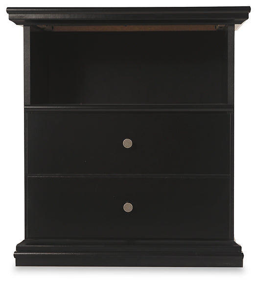 Maribel King Panel Bed with Mirrored Dresser and Nightstand