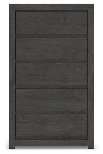 Fraluna Queen Panel Bed with Mirrored Dresser and Chest