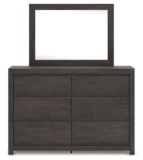 Fraluna Queen Panel Storage Bed with Mirrored Dresser and Nightstand