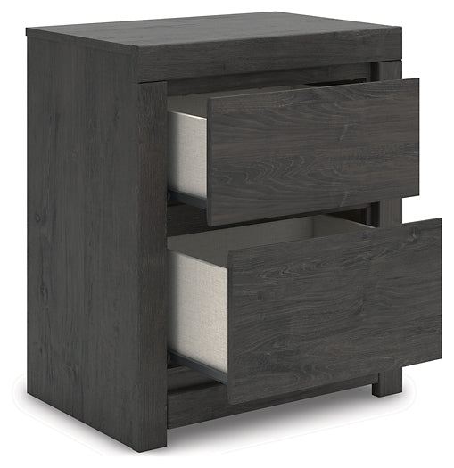 Fraluna Queen Panel Storage Bed with Mirrored Dresser and Nightstand