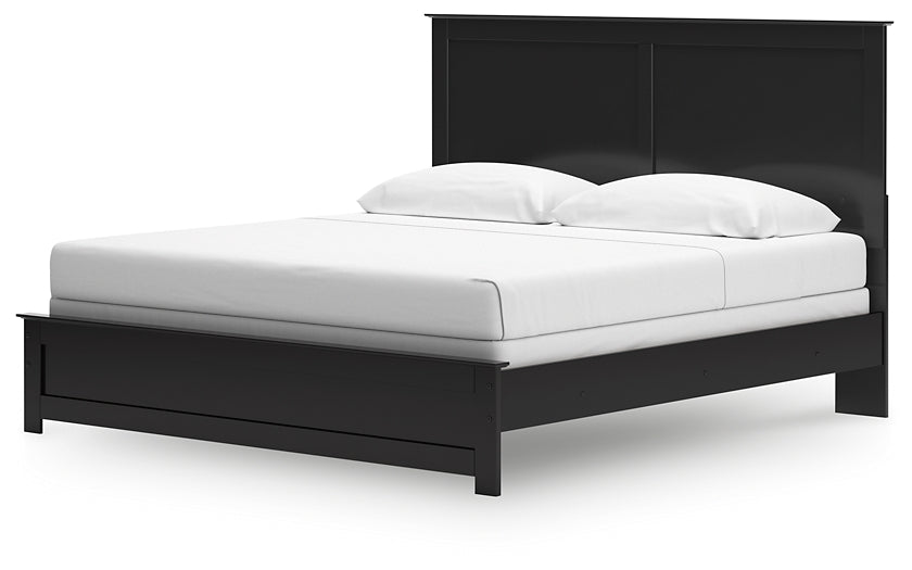 Maribel King Panel Bed with Mirrored Dresser