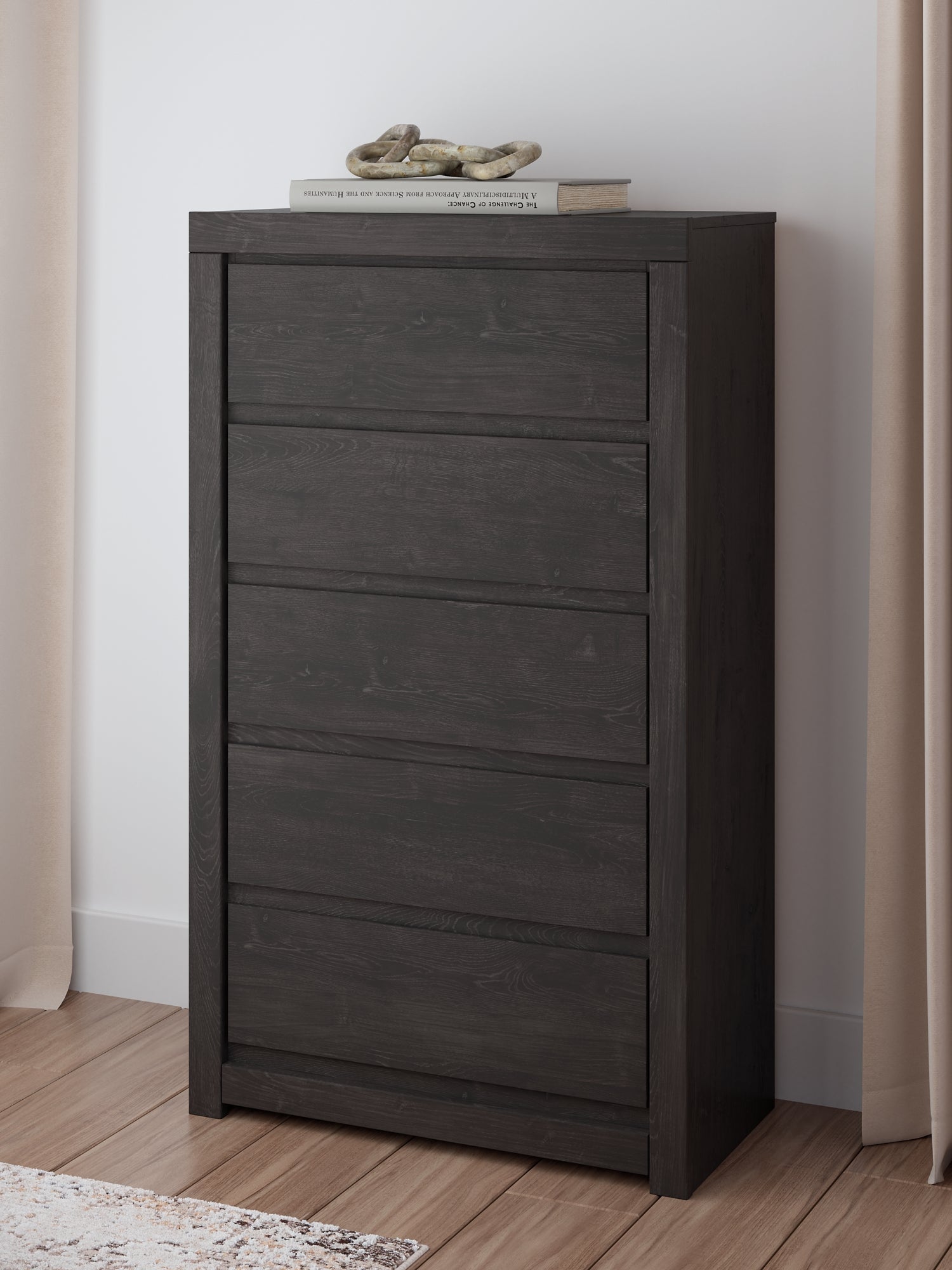 Fraluna King Panel Storage Bed with Mirrored Dresser and Chest