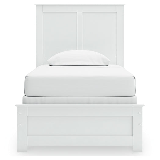 Bostwick Shoals Twin Panel Bed with Mirrored Dresser