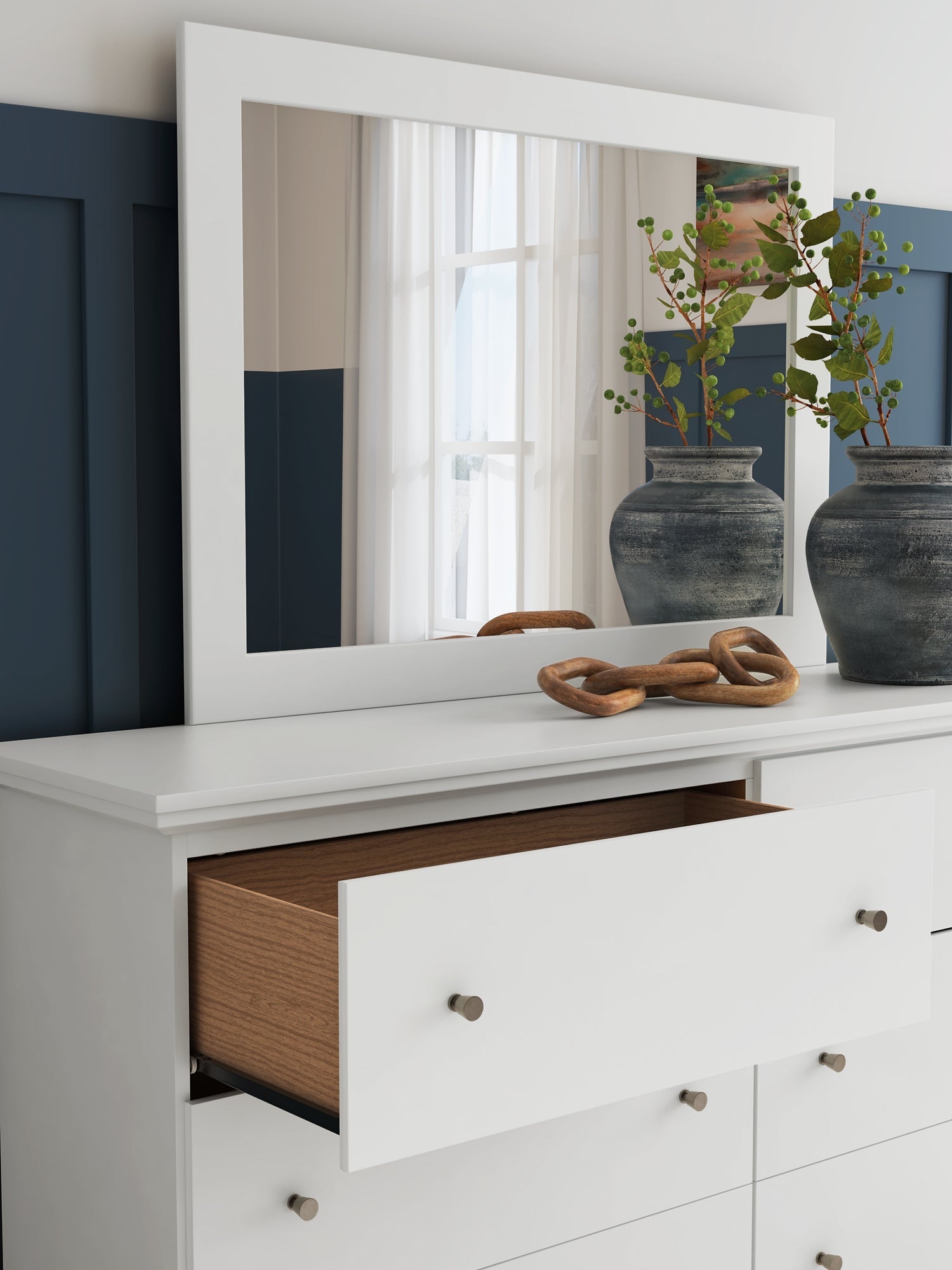Bostwick Shoals Twin Panel Bed with Mirrored Dresser and Nightstand