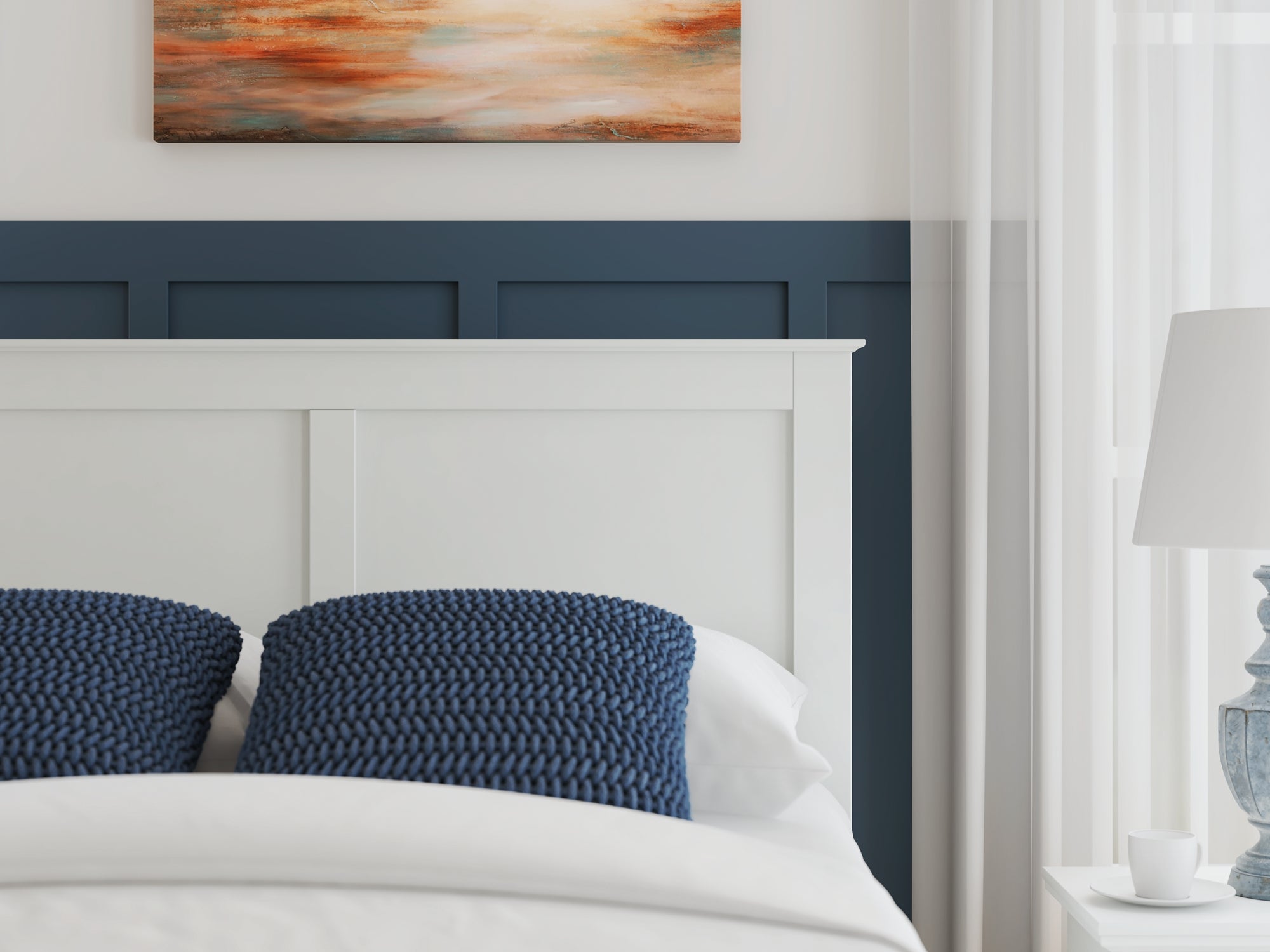 Bostwick Shoals Full Panel Bed with Mirrored Dresser and Nightstand