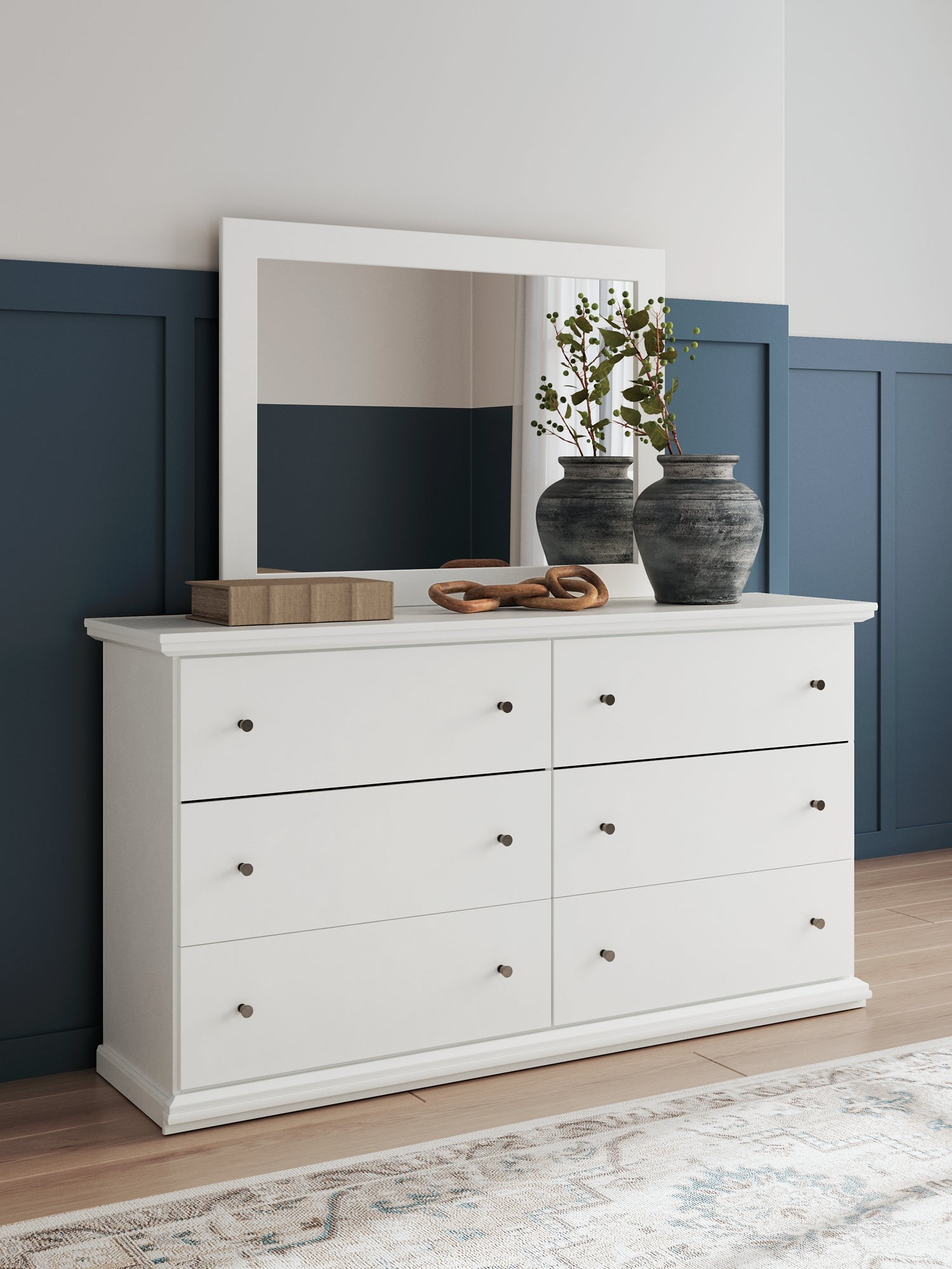 Bostwick Shoals Full Panel Bed with Mirrored Dresser and Nightstand