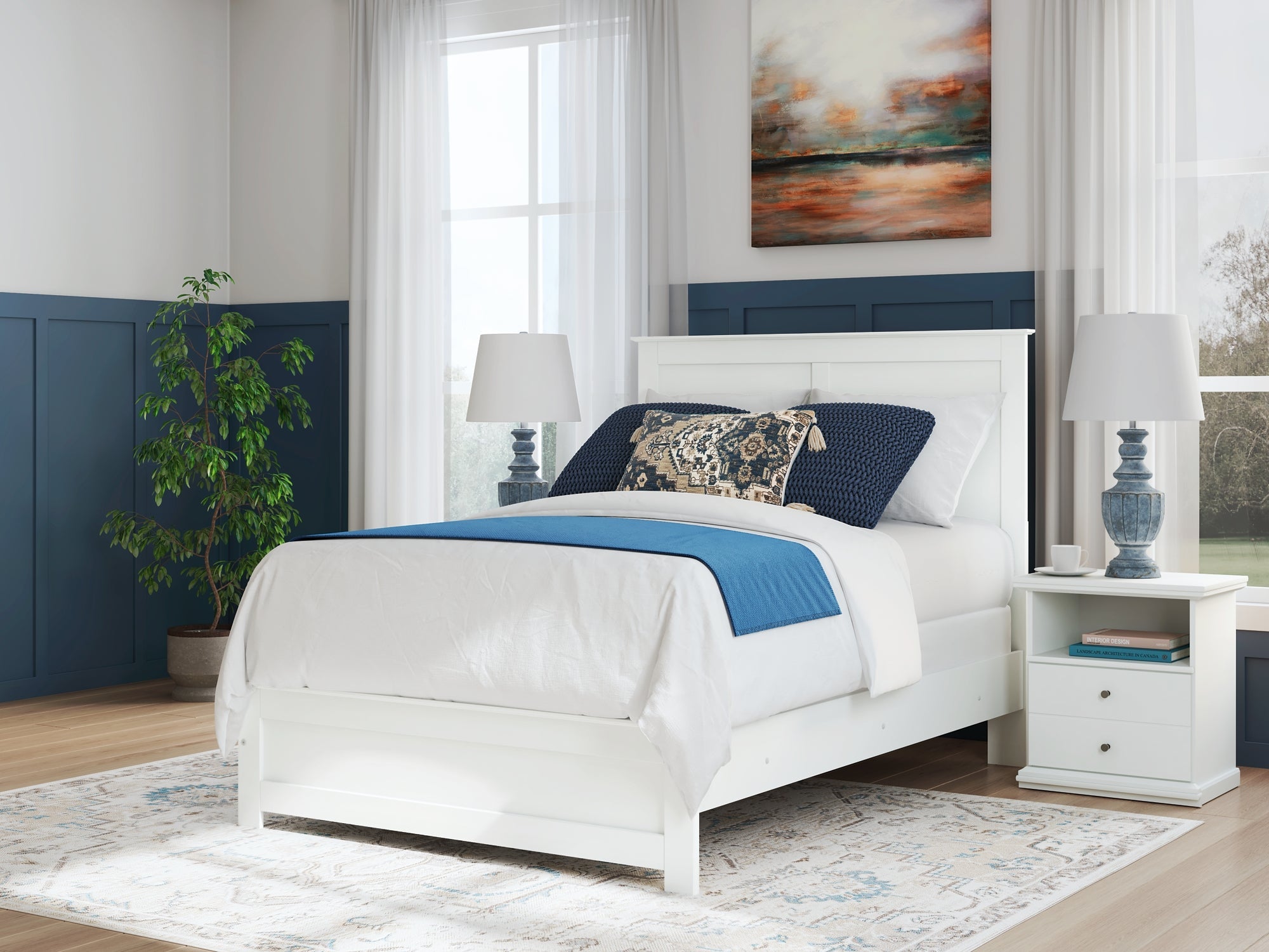 Bostwick Shoals Full Panel Bed with Mirrored Dresser and Chest