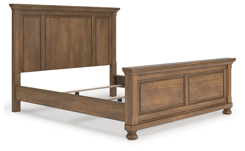 Feddinger California King Panel Bed with Mirrored Dresser, Chest and Nightstand