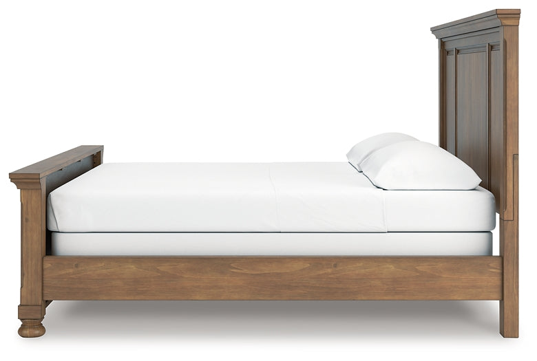 Feddinger California King Panel Bed with Mirrored Dresser and Chest