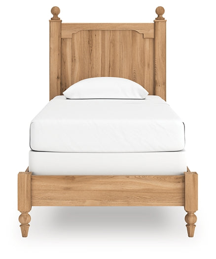 Aleaport Twin Panel Bed with Mirrored Dresser
