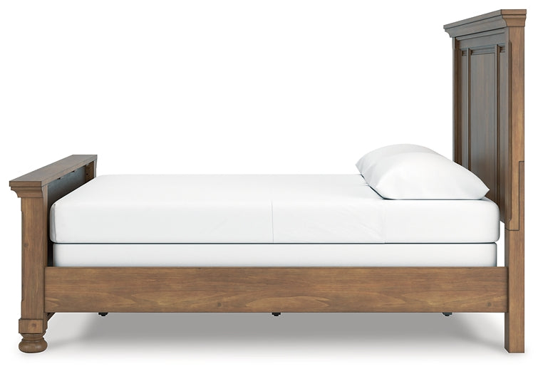 Feddinger Queen Panel Bed with Mirrored Dresser