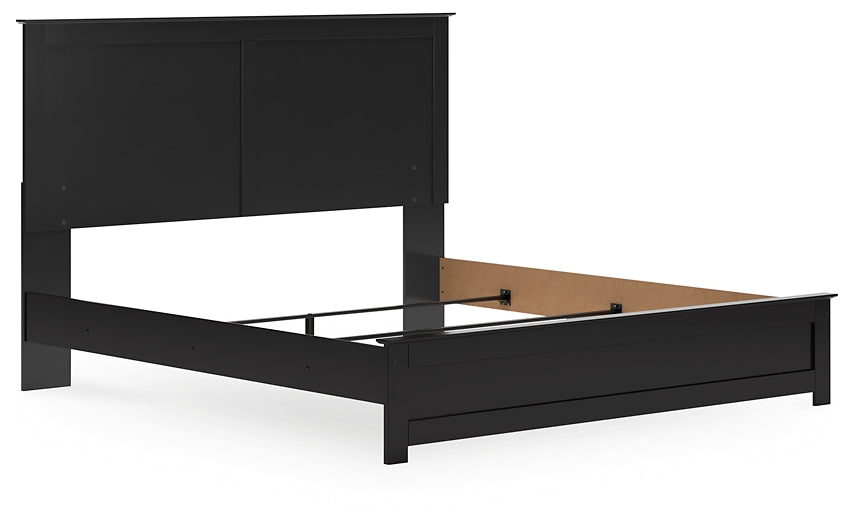 Maribel King Panel Bed with Mirrored Dresser and Chest